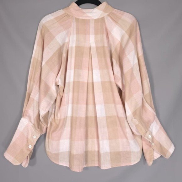 NWT Joie DIA Cotton Top Shell Pink Plaid Size XS - Picture 2 of 14